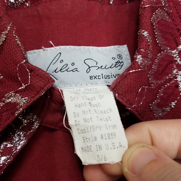 SOLD Vintage Cowgirl Western Fringe Lace Dress - Picture 5 of 6